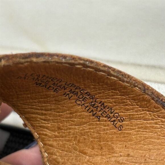 Born Women's Cognac Brown Leather Slingback Casual Wedge Sandals Size 10 - Picture 13 of 15